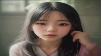 泷川花音四季主题写真集秋季篇，秋叶金黄光线斑驳，主体在树荫下侧身，光斑自然落在发丝与肩膀